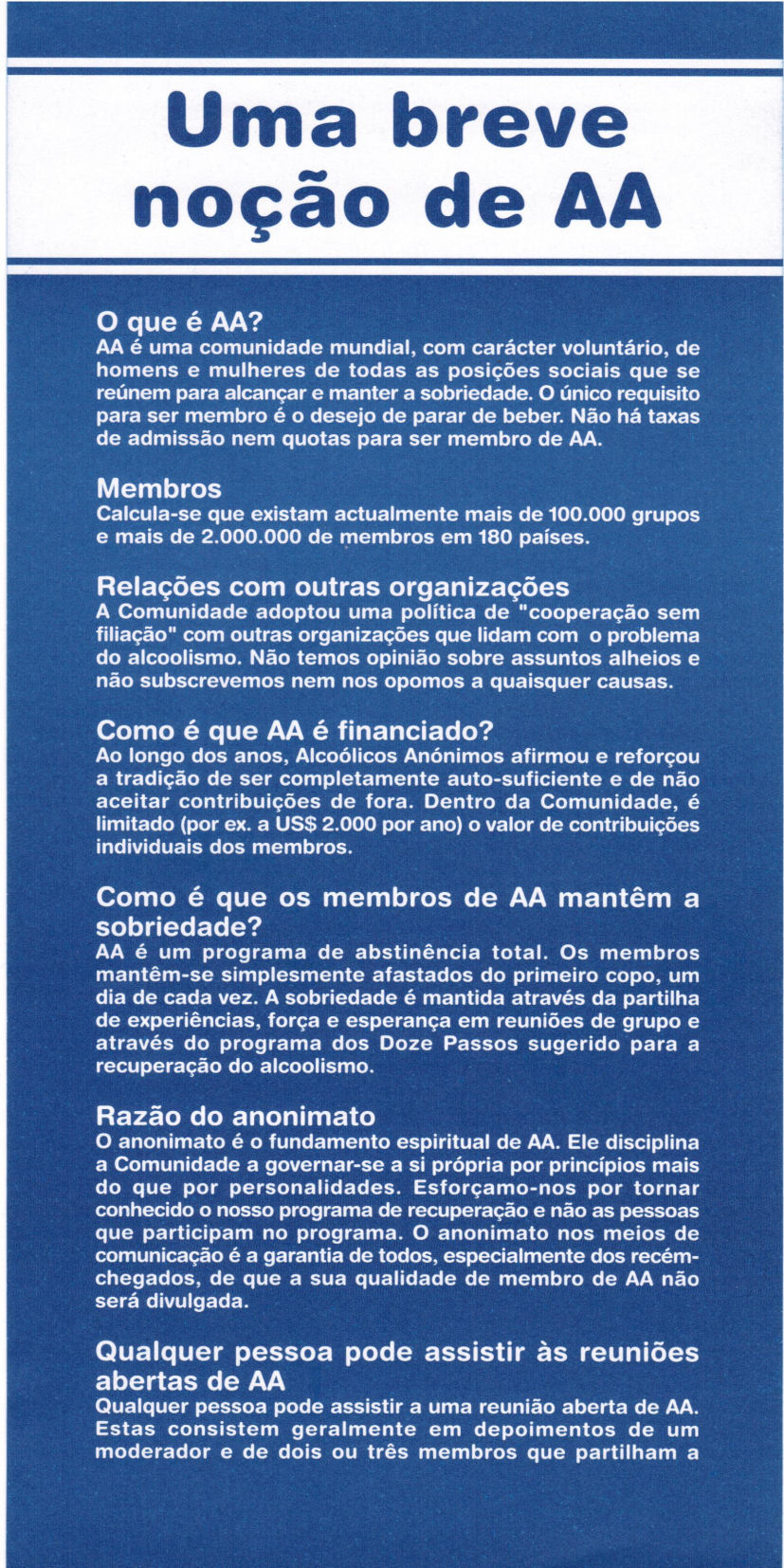 Uma Breve Noção de AA